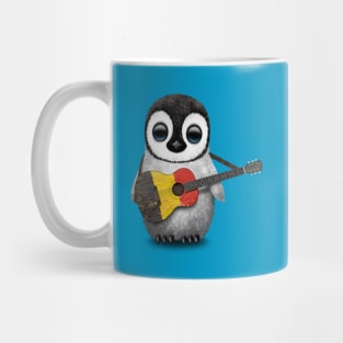 Baby Penguin Playing Belgian Flag Guitar Mug